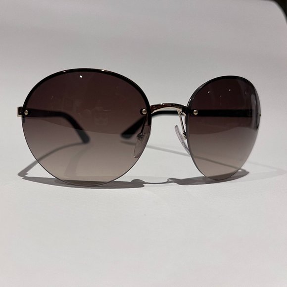 PRADA Black Semi-Rimless Gradient Sunglasses - Picture 3 of 10